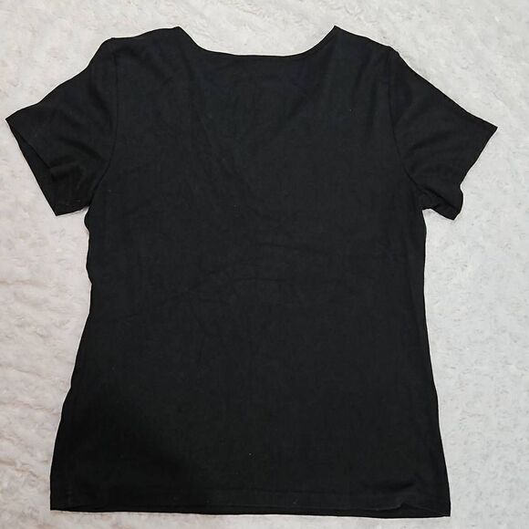 Karen Scott Size Medium Black Embroidered Top - Picture 4 of 4